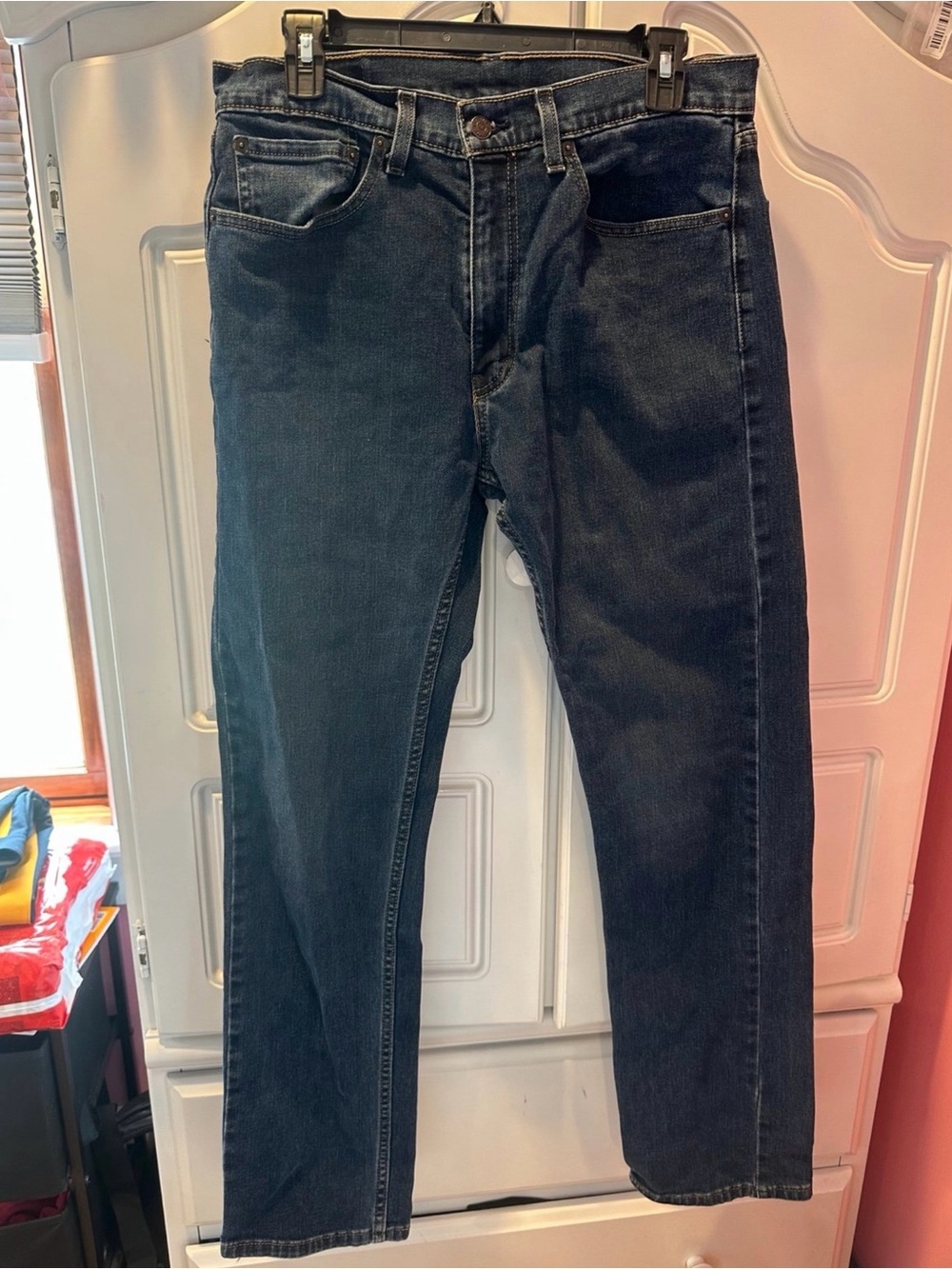Levi’s 505 Regular Fit Men’s Jeans W32 L32 Dark Wash Denim Good Condition